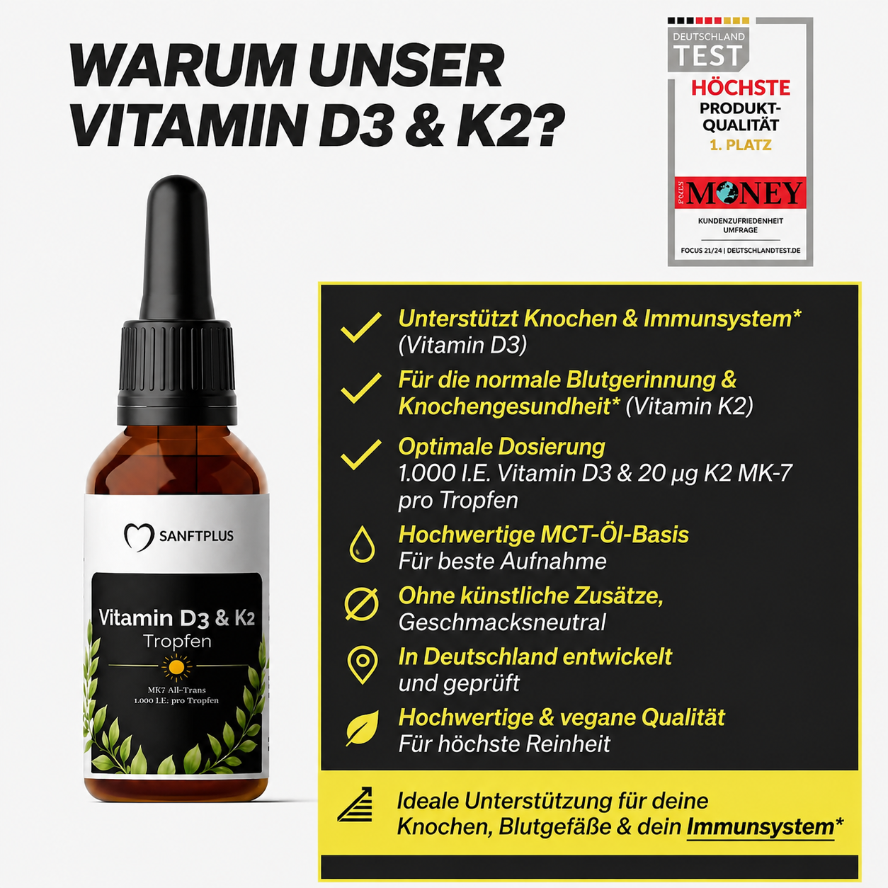 Vitamin D3 K2 Pluss