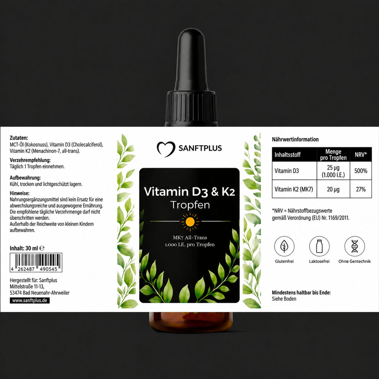 Vitamin D3 K2 Pluss