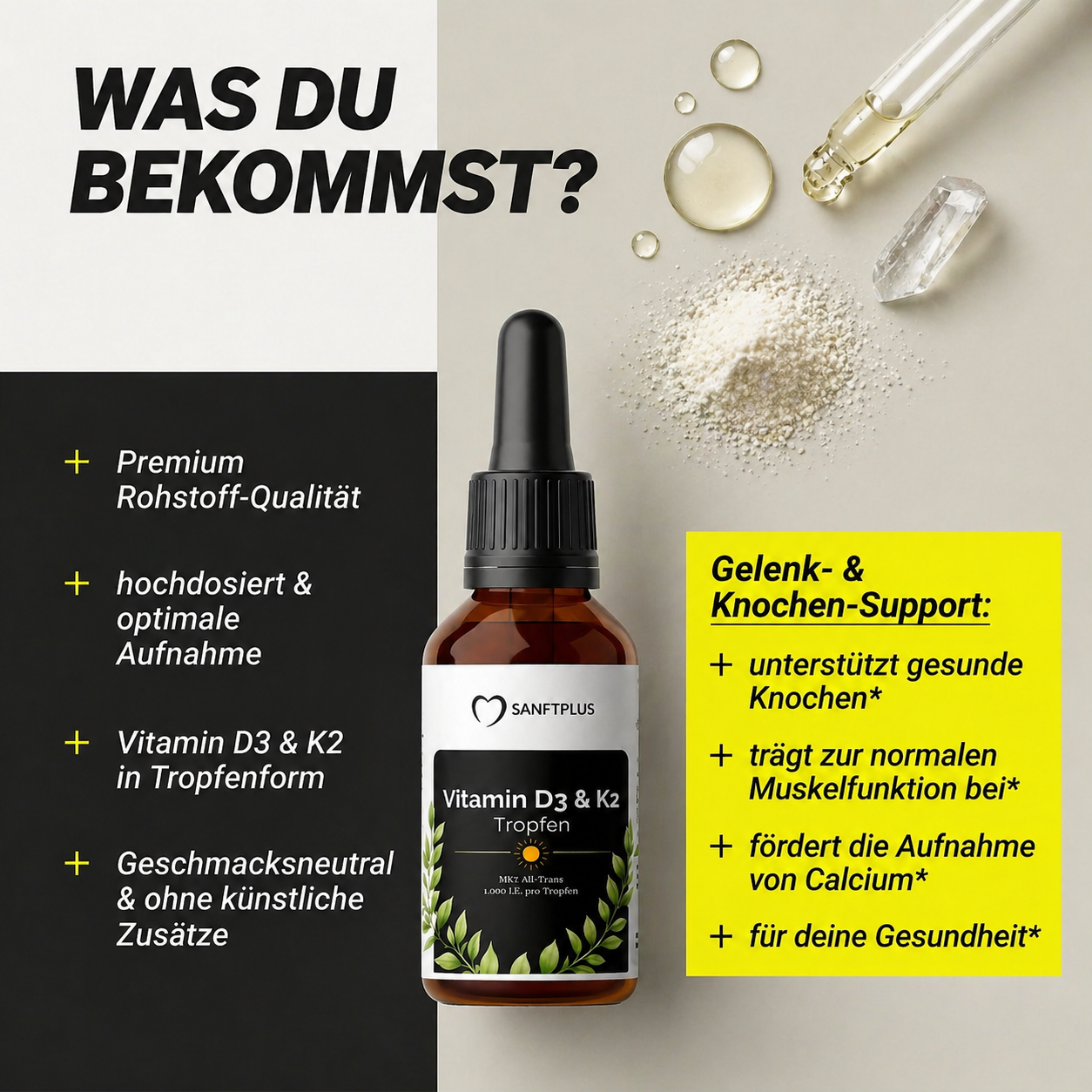 Vitamin D3 K2 Pluss